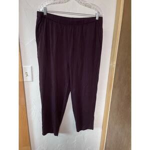 Eileen Fisher Maroon Stretch Pants Sz L
